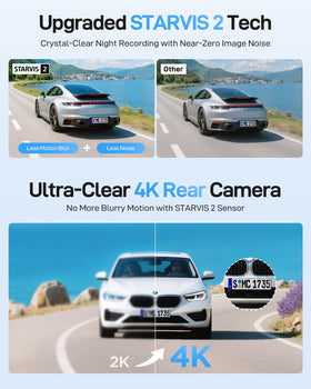VIOFO A229 Ultra cabin 210° wide view with night-vision clarity inside the vehicle
