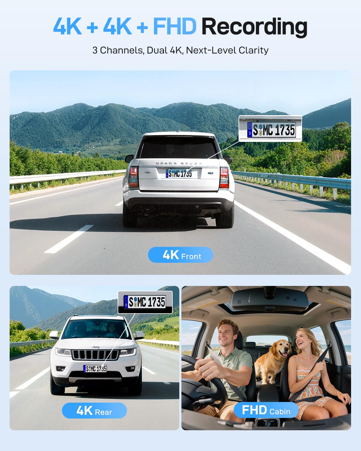 VIOFO A229 Ultra rear 4K view capturing traffic and signage clearly