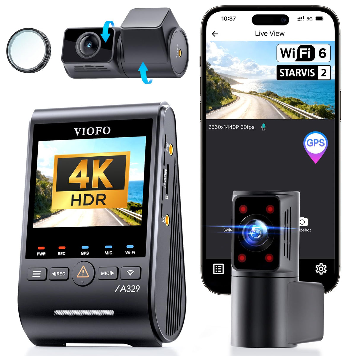 VIOFO A329S front 4K shot captures license plates clearly.