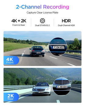 VIOFO A329S rear camera records clear 2K footage for road signs and vehicles