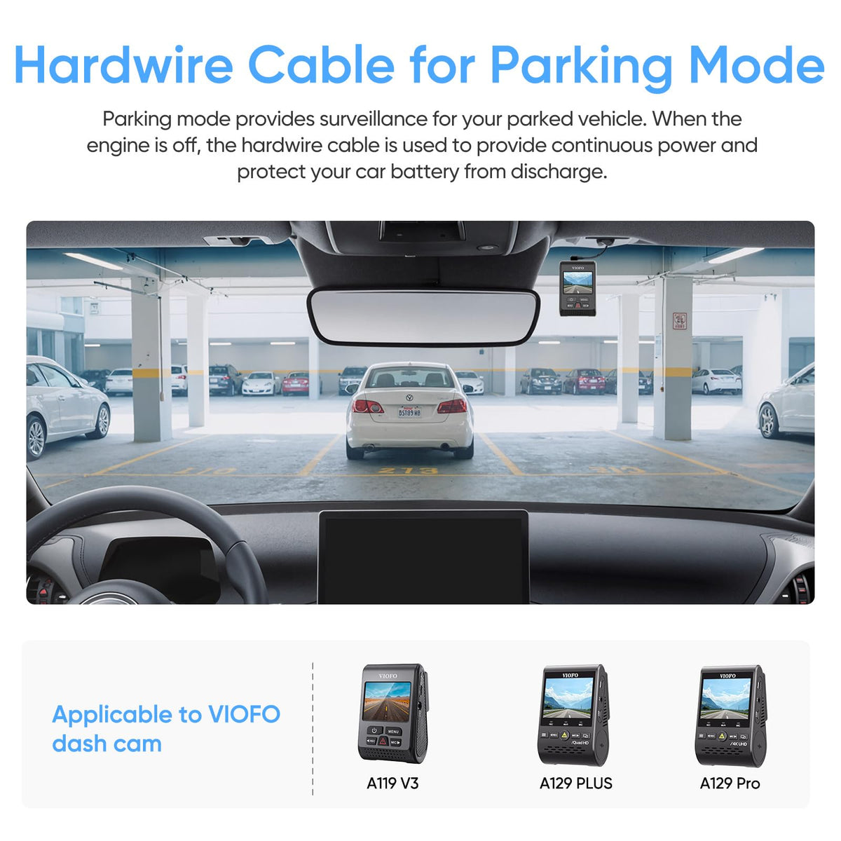 VIOFO HK3 cable with 4m length offers flexible installation near the dash.
