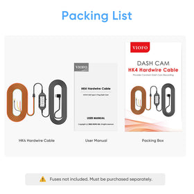 VIOFO HK4 acc hardwire cable dash cam compatibility note for easy setup