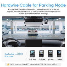 VIOFO HK4 acc hardwire cable wiring setup for 12-24V vehicles enabling uninterrupted power