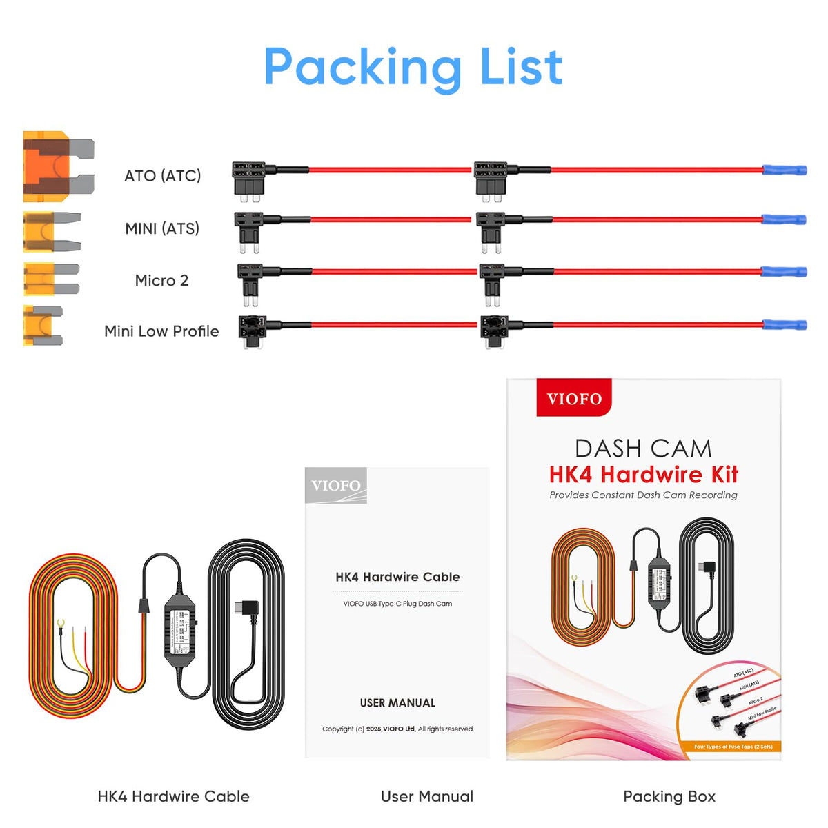 VIOFO compatibility sticker listing supported models for clarity