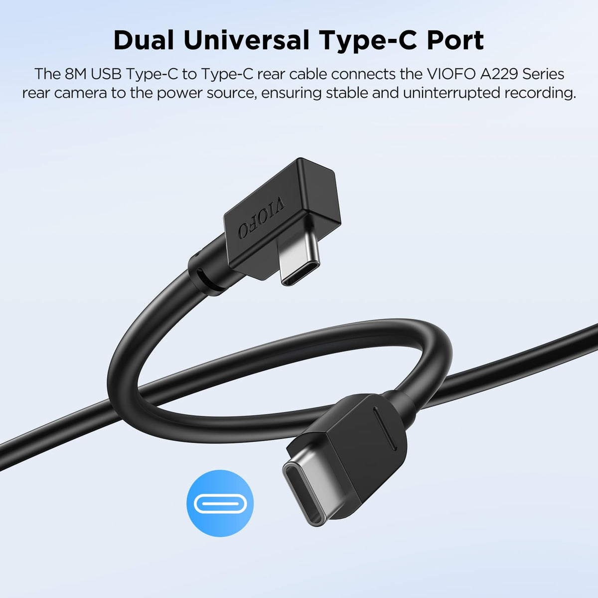 VIOFO rear cable 8m offers tidy routing for neat car interiors.