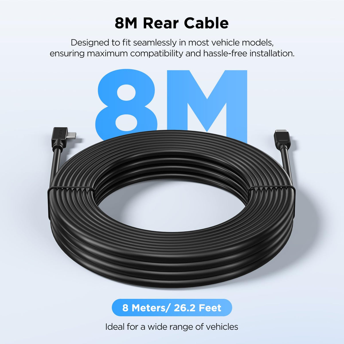 VIOFO rear cable 8m Ultra enables seamless rear camera integration.