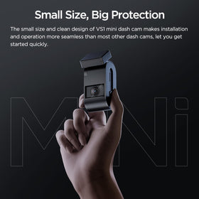VIOFO VS1 mini dash cam discreet installation behind windshield for low-profile monitoring