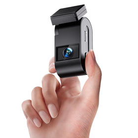 VIOFO VS1 mini dash cam front view showing discreet protection on the road