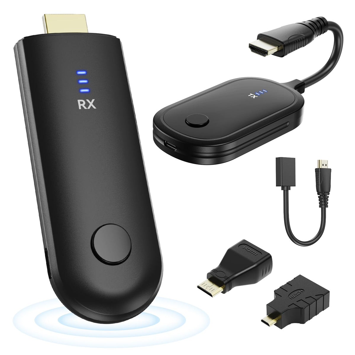 vioreay front packaging showing compact wireless HDMI kit and travel-ready design benefit