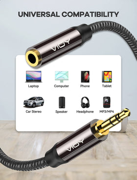 VIOY Nylon braided extension cable for durable daily use.
