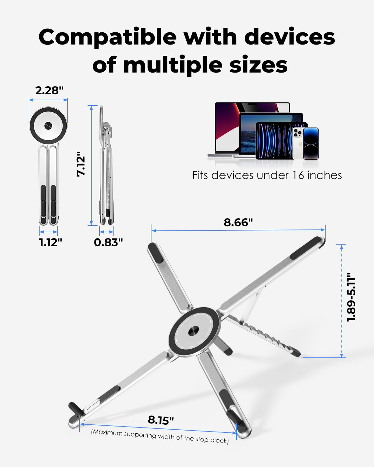 Viozon adjustable-height laptop riser set to eye level