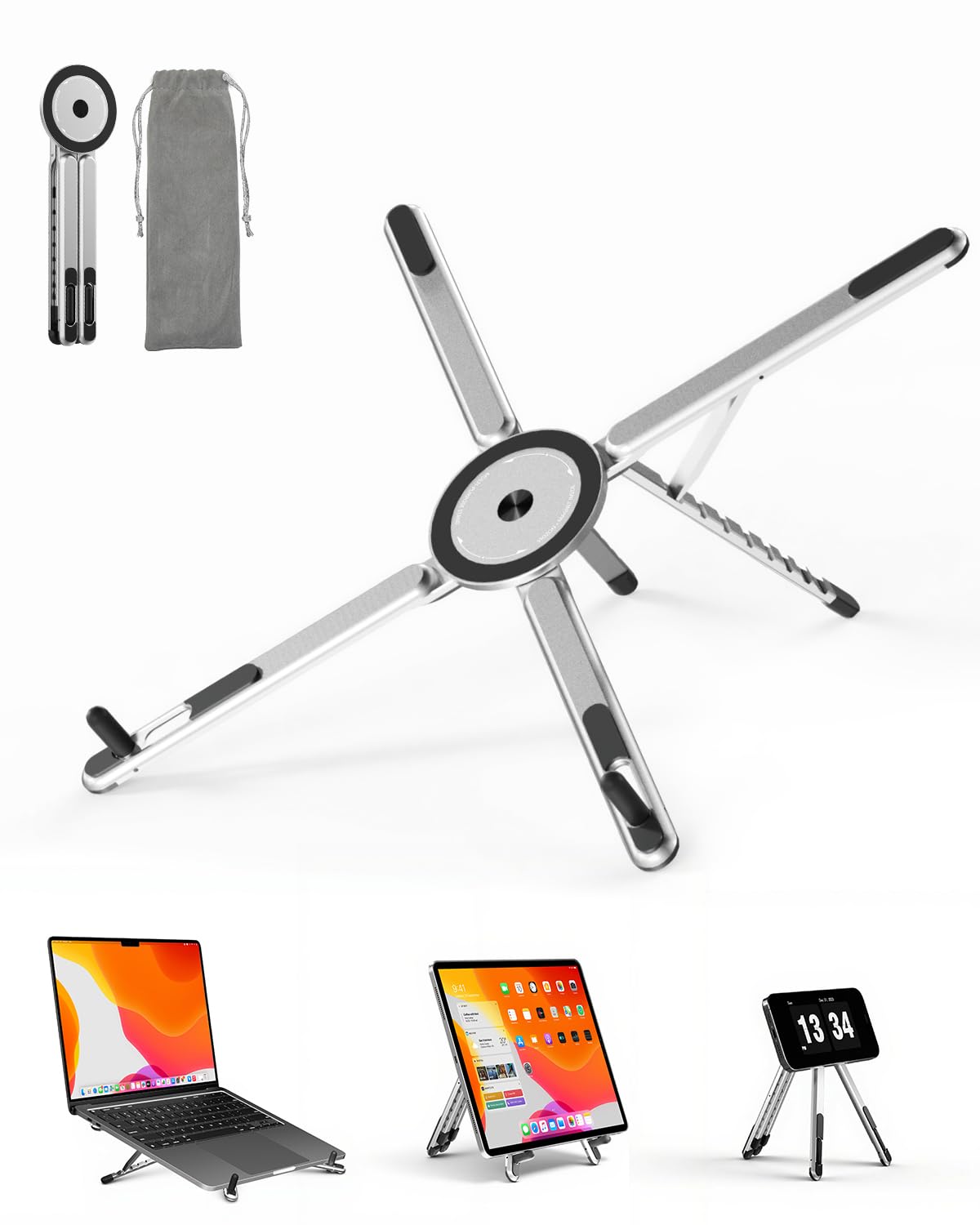 Viozon portable laptop stand on a desk for ergonomic viewing