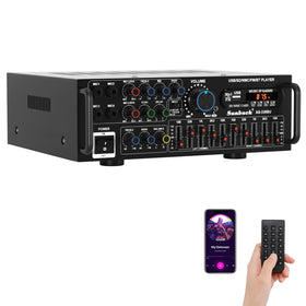 Viprh 2000W amplifier front panel for powerful home theater sound and easy controls.