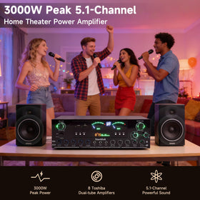 Viprh 3000W rear panel ports host multi-source connections