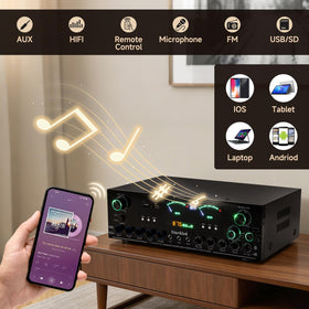 Viprh 3000W active subwoofer output delivers deep bass