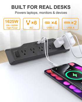 vipwell closeup of four USB-C ports highlighting fast 35W any-port charging capability
