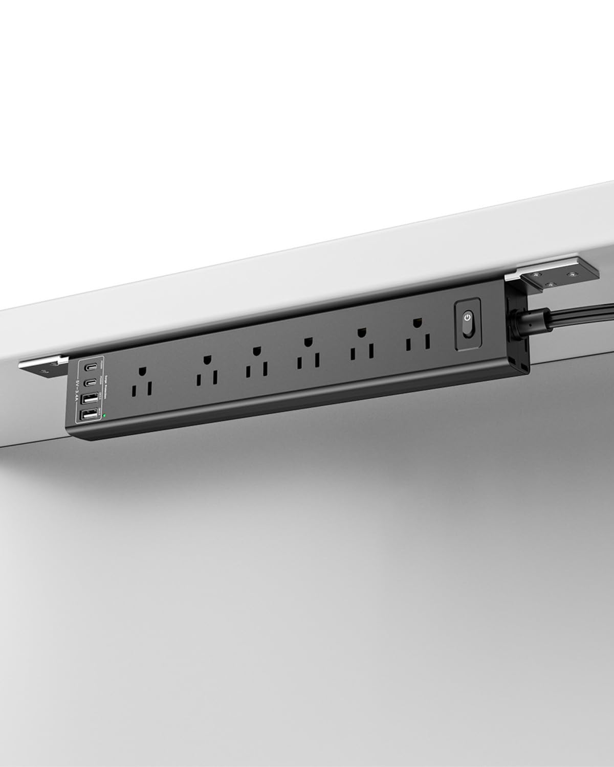 vipwell front view mounted on wall showing neat outlet access and organization