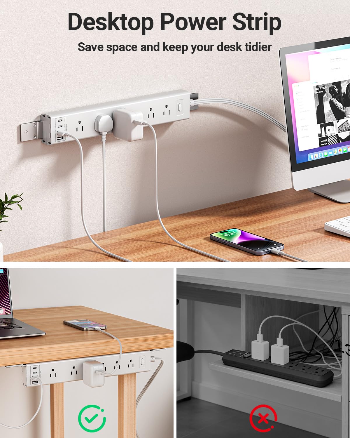 vipwell in a home office setup keeping cables organized and devices powered