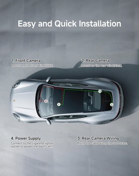 Virrow dashcam includes 64GB memory for immediate recording