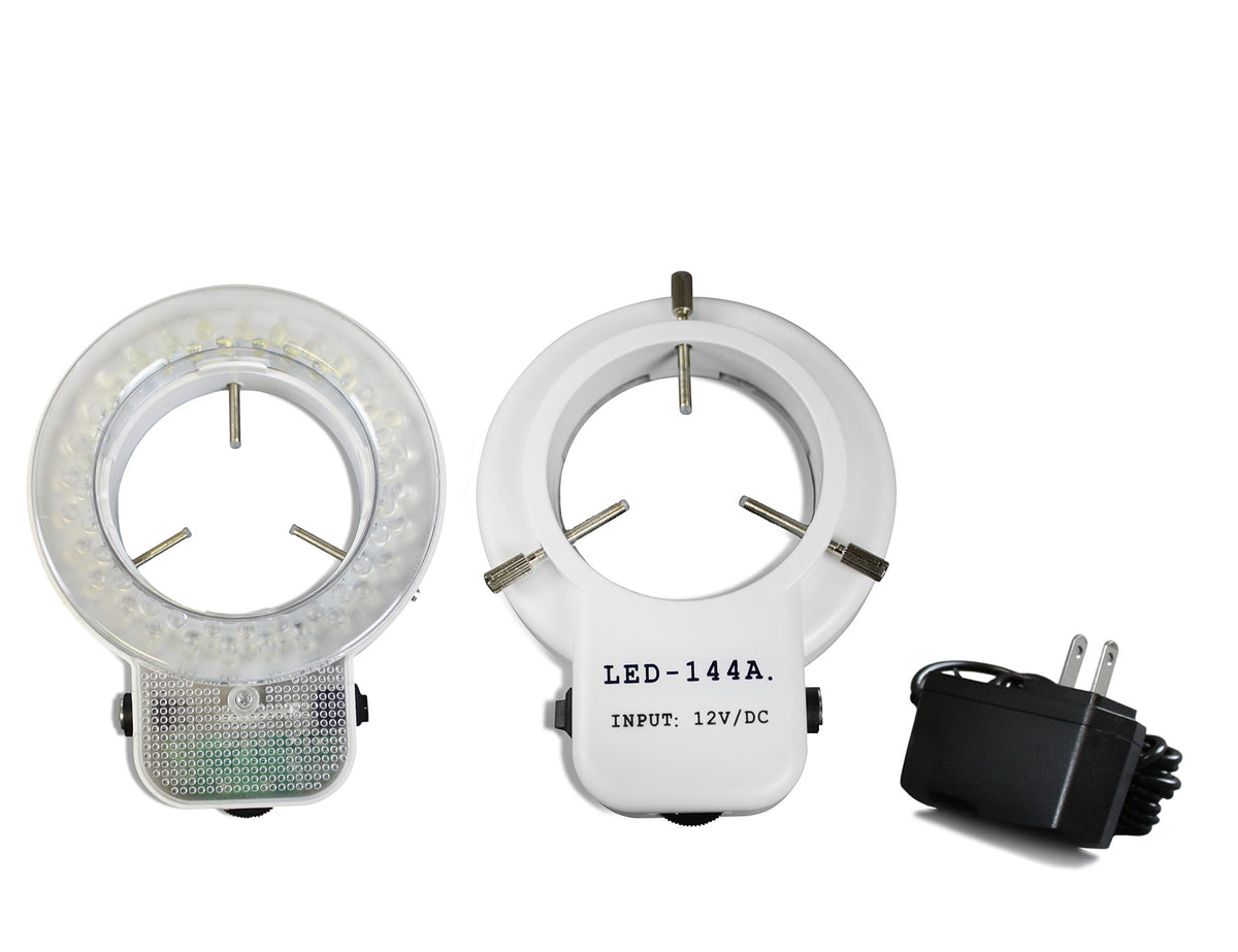 Vision Scientific auxiliary lenses 0.5x and 2x extend magnification for detailed work.