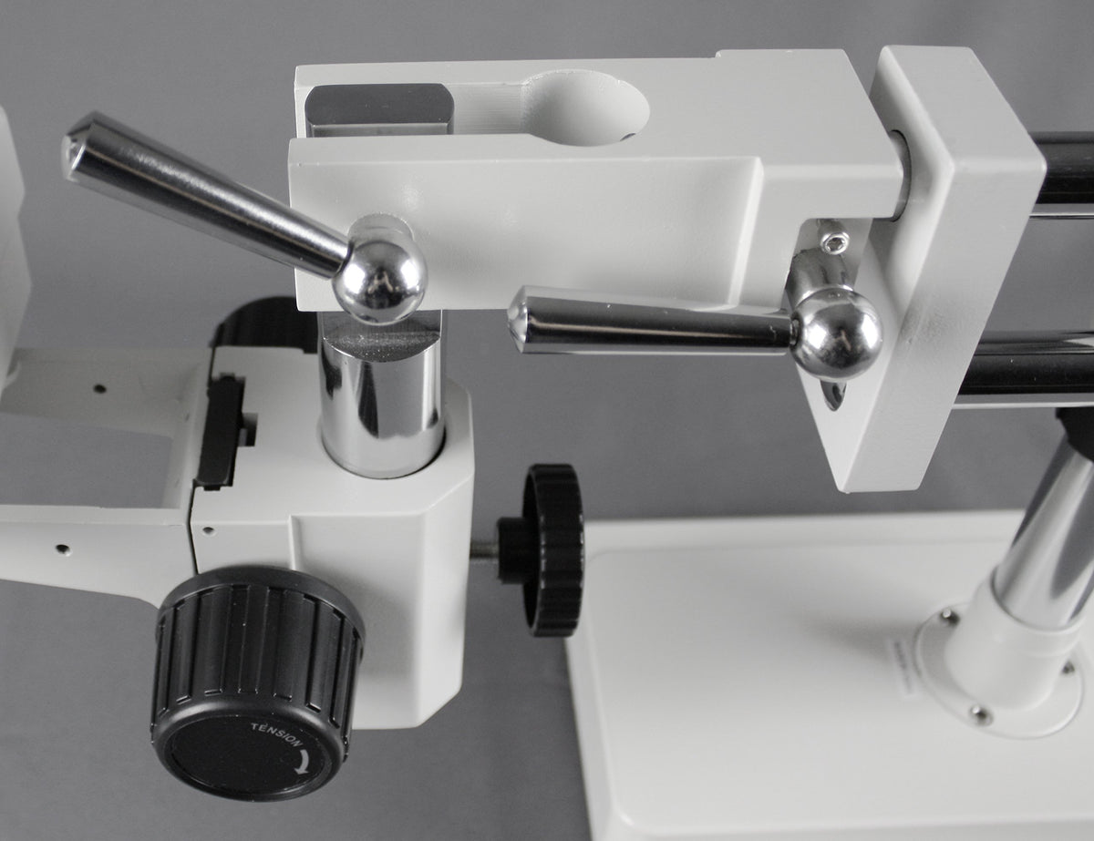 Vision Scientific double arm boom stand enables flexible, stable observation.