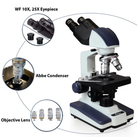 Versatile DIN Achromatic turret with six magnifications for classroom and lab