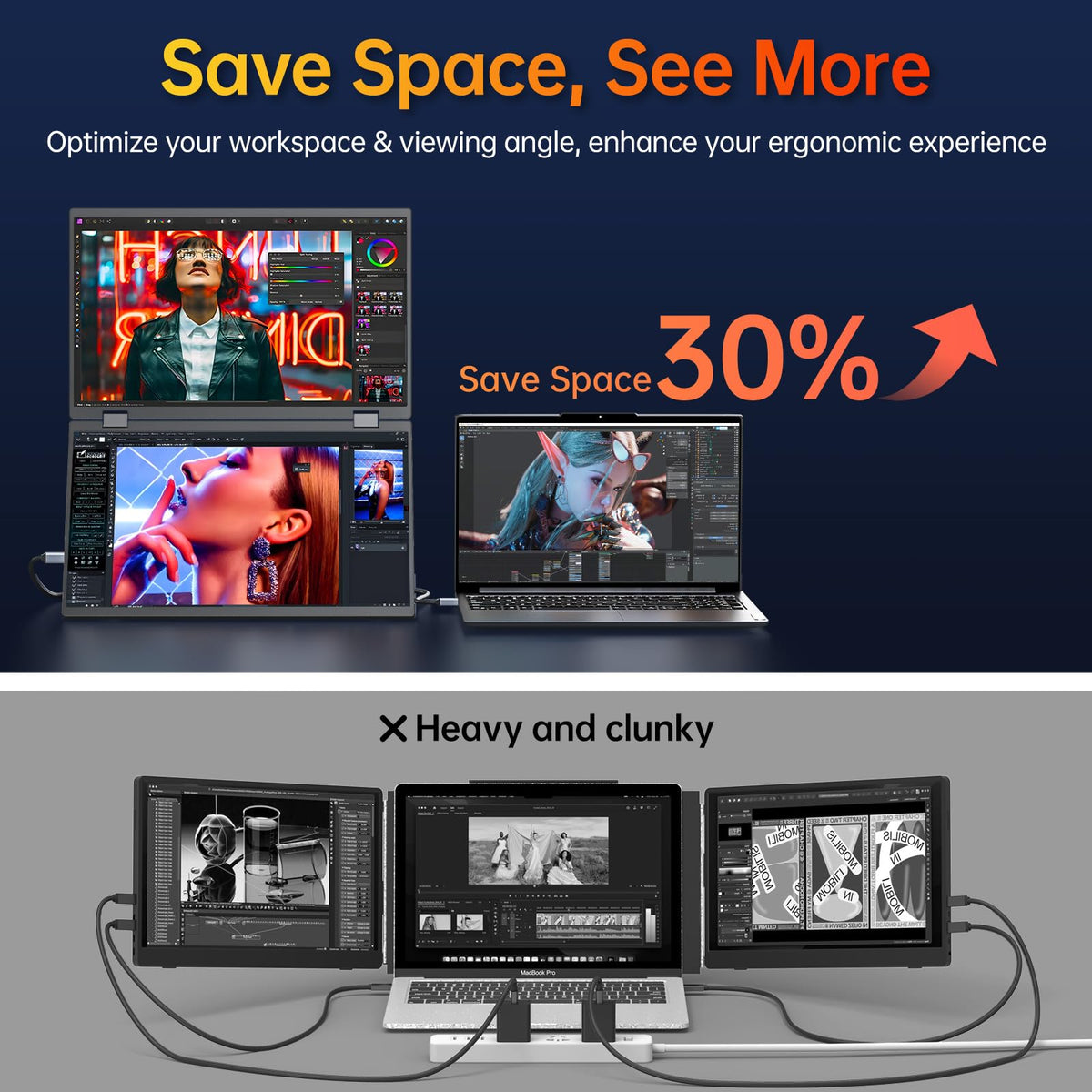 VisionOwl 1080p IPS panels with 107% sRGB for vibrant colors