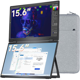 VisionOwl dual-monitor overview showing portable productivity on the go
