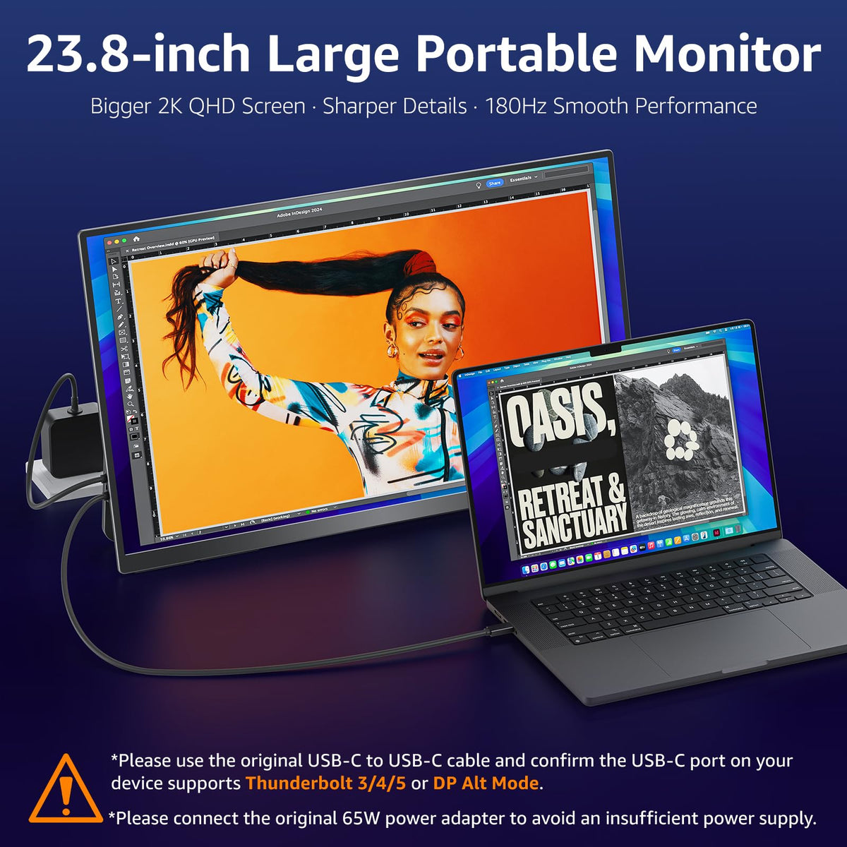 VisionOwl IPS panel delivers vibrant colors and wide viewing angles for work and play.