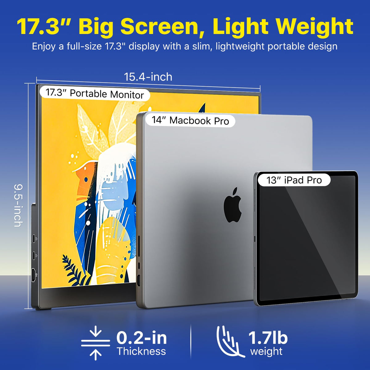 VisionOwl lightweight 1.75 lb monitor fits easily in a laptop bag