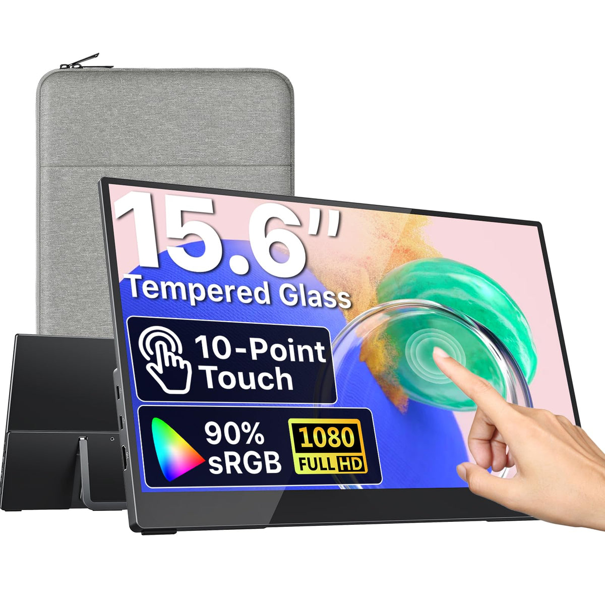 VisionOwl portable monitor displays vibrant 1080p IPS visuals for productivity
