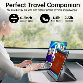 VisionOwl portable monitor supports portrait and landscape modes for flexible layouts