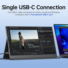 VisionOwl portable monitor USB-C connection powers and signals video from one cable