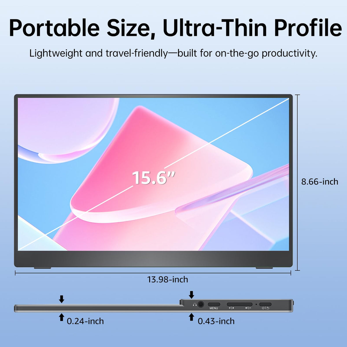 VisionOwl portable monitor is VESA mountable for adaptable mounting options