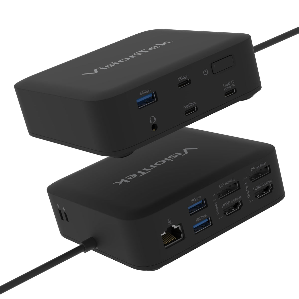 VisionTek VT1200DL dual 4K dock with two HDMI and two DisplayPort outputs for multitasking