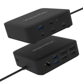 VisionTek VT1200DL dual 4K dock with two HDMI and two DisplayPort outputs for multitasking