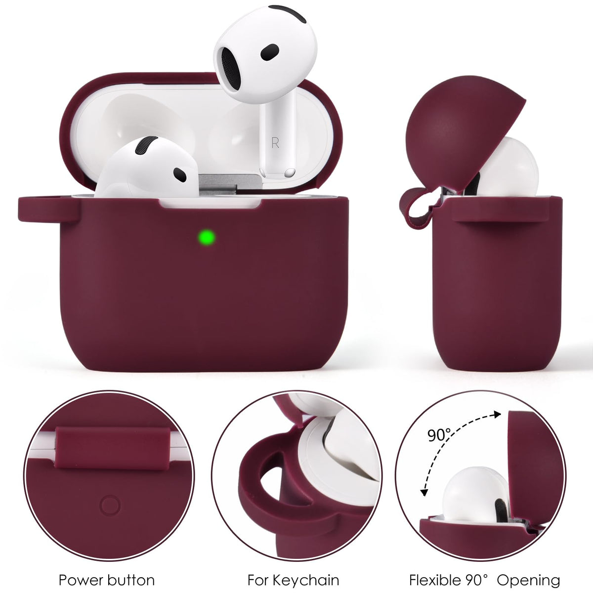 Visoom AirPods 4 case with 360-degree protection, durable and scratch-resistant.
