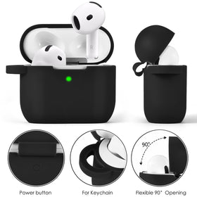 Visoom AirPods 4 Case features five-leaf clover keychain for stylish carry.