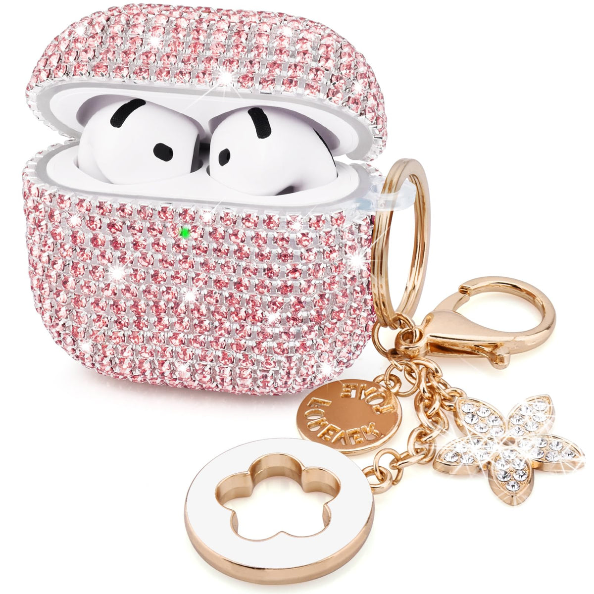 Visoom AirPods 4 Gen glitter-diamond case adds sparkle while protecting your earbuds.