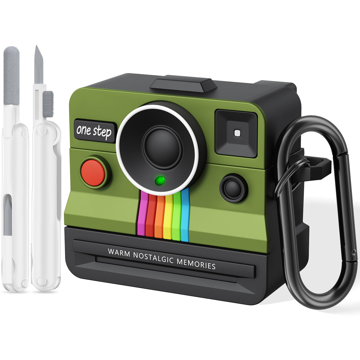 VISOOM AirPods 4 Polaroid camera cover protects the case with retro charm.