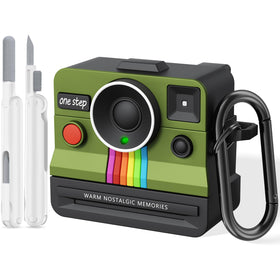 VISOOM AirPods 4 Polaroid camera cover protects the case with retro charm.