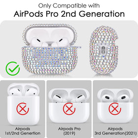 Visoom AirPods Pro 2nd Gen case with five-leaf clover keychain for stylish carry