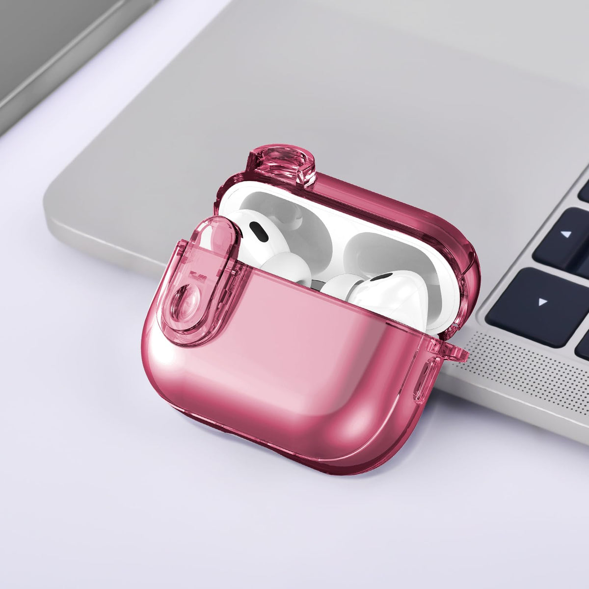 Clear TPU shows AirPods Pro color while resisting stains and fingerprints