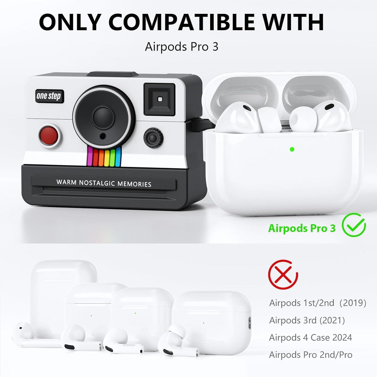 VISOOM AirPods Pro 3 silicone case close-up with soft-touch texture
