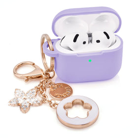 Visoom AirPods 4 case with five leaf clover keychain adds stylish flair and easy identification