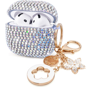 VISOOM AirPods 4 case with glitter diamonds adds style and protection.