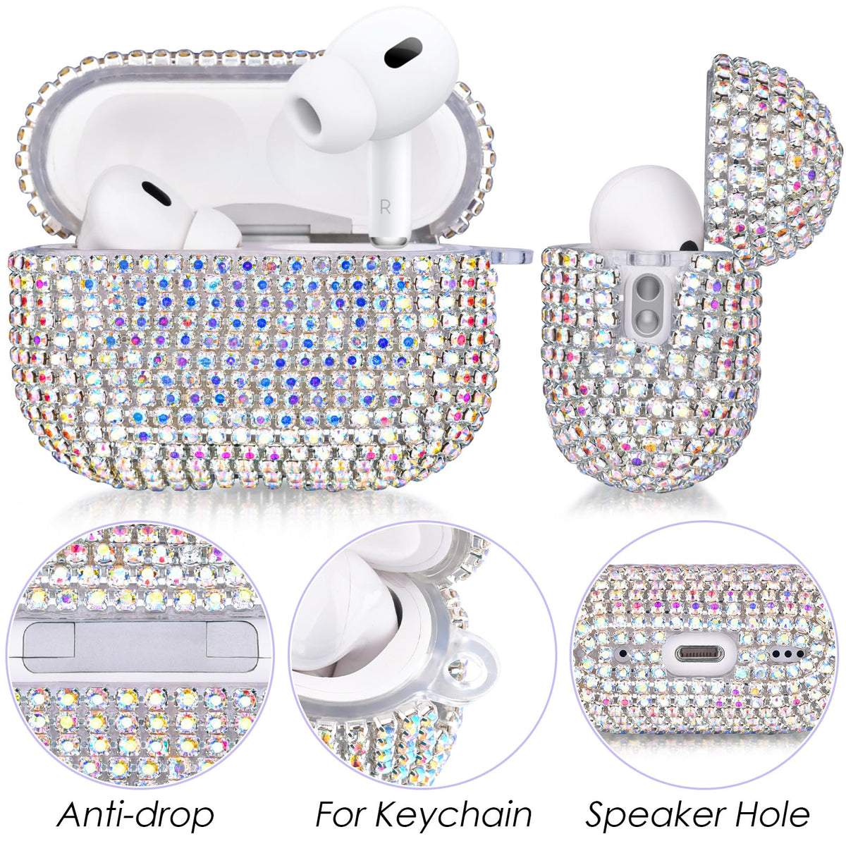 Visoom Bling Case for AirPods Pro 1st Gen keeps glittery style and sturdy coverage
