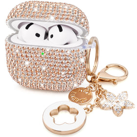 Visoom AirPods 4th Gen case front view showing sparkle and protection
