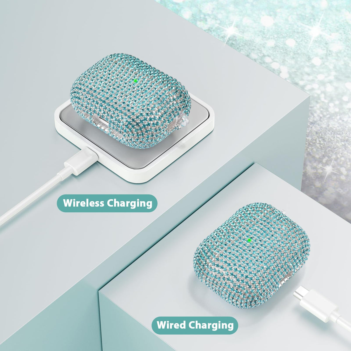 Visoom diamond-bling cover close-up highlights luxury sparkle and robust protection.