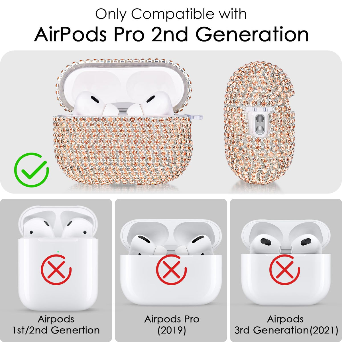 VISOOM five-leaf clover keychain enhances AirPods Pro case design and usability.
